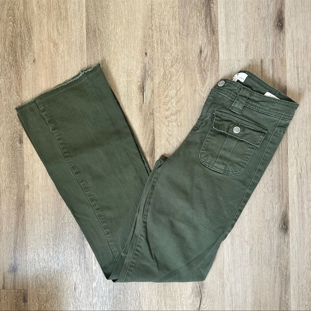 True Craft Forest Green Wide Leg Jeans